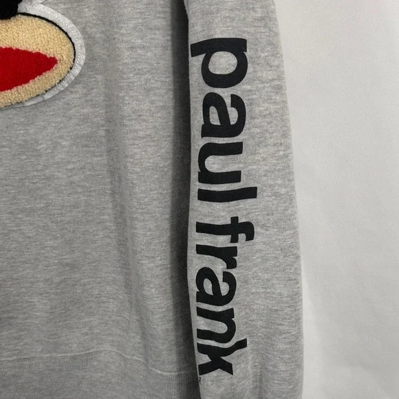 Paul Frank Retired Gray Crewneck Sweater Monkey Patch. Size XL. ptp 22.5 in - Picture 4 of 5